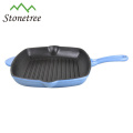 Commerical Double Spouts Square Cast Iron Grill Pan